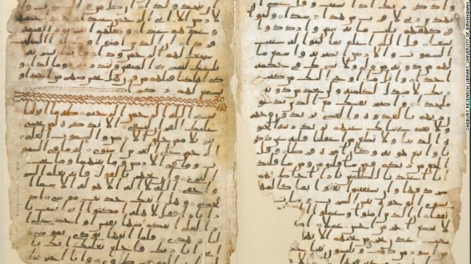 The manuscripts are written with ink in Hijazi - an early form of Arabic [Birmingham University]